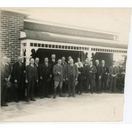 Perth Road Board outside brick building