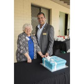 Pat McKenzie and Mayor Mark Irwin at the Mount Flora Museum 30th anniversary event