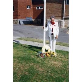 Mrs Chatley at the Northern Beaches Pensioners Branch ANZAC Day Ceremony 1989 