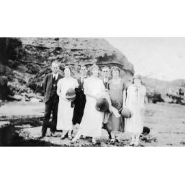 Group standing on North Beach c1925