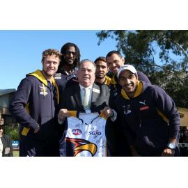 NAIDOC 2014 - Mayor Giavanni Italiano with Eagles footballers