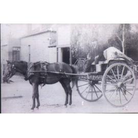 Mr Hold on a horse-drawn carriage 