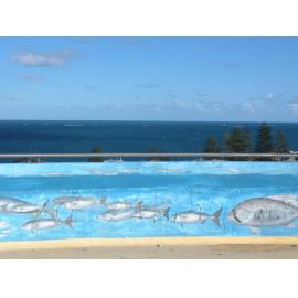 Mount Flora Museum mural looking west