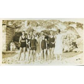 Milner family group standing at North Beach