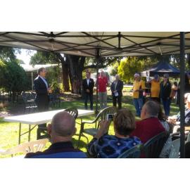 Mayor Mark Irwin and Councillor Boothman at the Margaret Coyle Reserve opening event 2021
