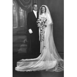 Maud Thomas and Donald Thomas on their wedding day