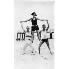 Group including Margaret Kneebone's mother at North Beach