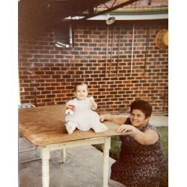 Lisa-Marie D'Alonzo with her grandmother Elda D'Alonzo at the back of their home in Albert Street Osborne Park