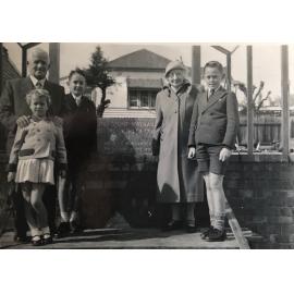 Newly laid foundation stone at the church on the corner York and Kennedy Street Inglewood  c1958