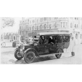 Lance's Golden Motor Coach on the corner of Barrack Street and St Georges Terrace in Perth