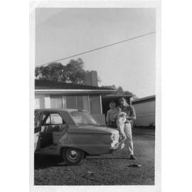 Kevin, Kyle and Fleur outside their house at 117 Cobb Street in Wembley Downs
