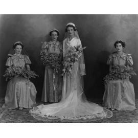 Jean Arbuckle with her bridal party on her wedding day in 1938