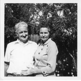 Ivy and Ron in their garden, Joondanna c1958