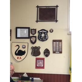 Plaques on display at Weeloc House Scout Hall