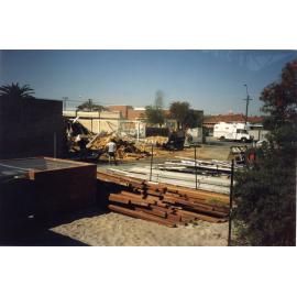 Inglewood Public Library being demolished, 1991