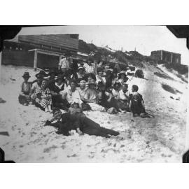 Group of people at North Beach in 1924