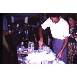 Graeme Arbuckle cutting his 21st Birthday cake