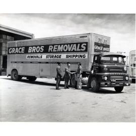 Grace Bros removal truck located at 390 Scarborough Beach Road Osborne Park c1963