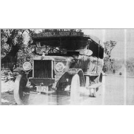 Golden motor coach, owned by Harman Willoughby Lance