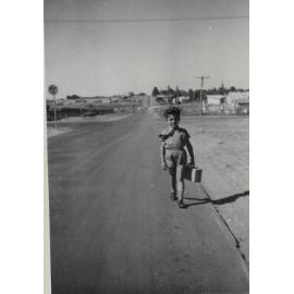 Giuseppe D'Alonzo first day of school taken at the corner of Hutton and Hector Streets