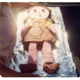 Girls Brownie group celebration cake at Woodlands c1970