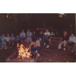 Girl Guides of the Stirling Lakes Region gather for a campfire c1985