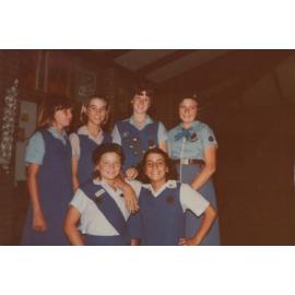 Girl Guides of the Platypus Patrol at Wembley Downs Scout Hall c1985