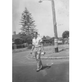 Gerry Lambert crossing Seventh Avenue near the Inglewood and Maylands border