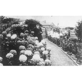 George Hayman in his garden