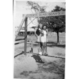 Ethel Hawtin and Margaret Kingsbury enjoying time at one of Perth Road Board's playground