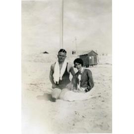 Ella and Eric Pennycuick at Scarborough Beach c1930