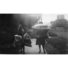 Eleanor Jefferies preparing for overnight Airforce duty c1943 