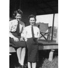 Eleanor Jefferies and colleague in WWII uniform taken in Mount Lawley c1943