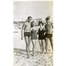 Eleanor Jefferies and friends on Scarborough Beach c1943 