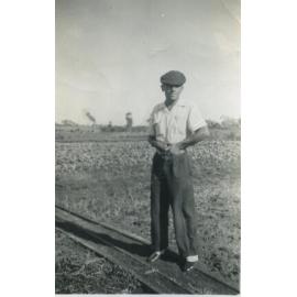 Pasquale D'Ercole standing on a trolley track