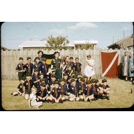 Cub group at the opening of Weeloc Hall in Yokine in 1957