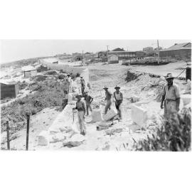 Contractor Michael Georgeff's team building the promenade at Scarborough beach