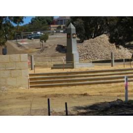 Cenotaph at Charles Riley Reserve war memorial under construction 2014