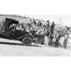 Building the rock wall at the corner of West Coast Highway and James Street in North Beach in 1928