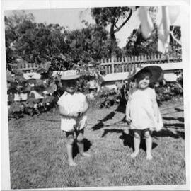 Bryce and Janine Gaye Few in the backyard