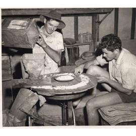Beresford (Beb) Arbuckle and Roger sorting seeds 