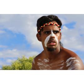 Balga High School Aboriginal dancer performing at the Dreamtime event in 2018