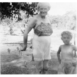 Allan Maddox with his grandmother at their Balga property
