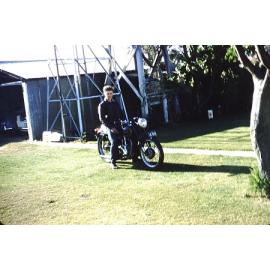 Albie Kalazich on his motorbike on the Arbuckle market garden in Gwelup