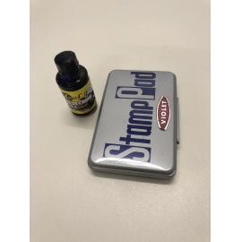 Stamp pad with bottle of ink 
