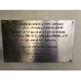 Balga Community Centre time capsule plaque