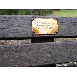 Laura Keely Forbes memorial bench plaque