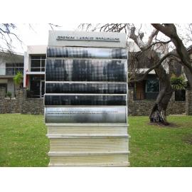 Detail of Edith Cowan Reserve history book tower two
