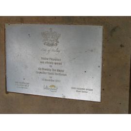 Yokine Play Space official opening plaque