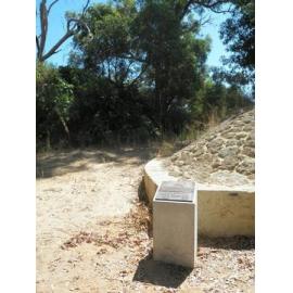 Heritage site marker for the Thomas Allen Briggs lime kiln